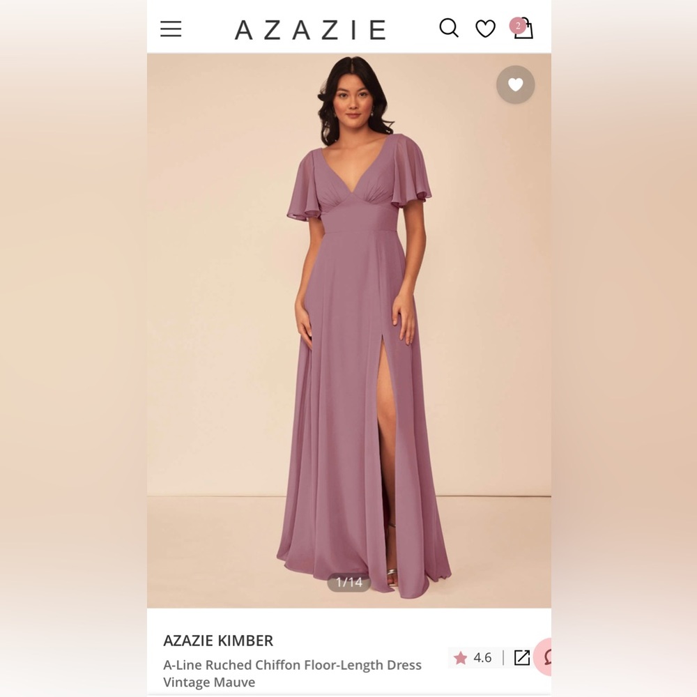 Azazie Vintage Mauve Bridesmaids Dress